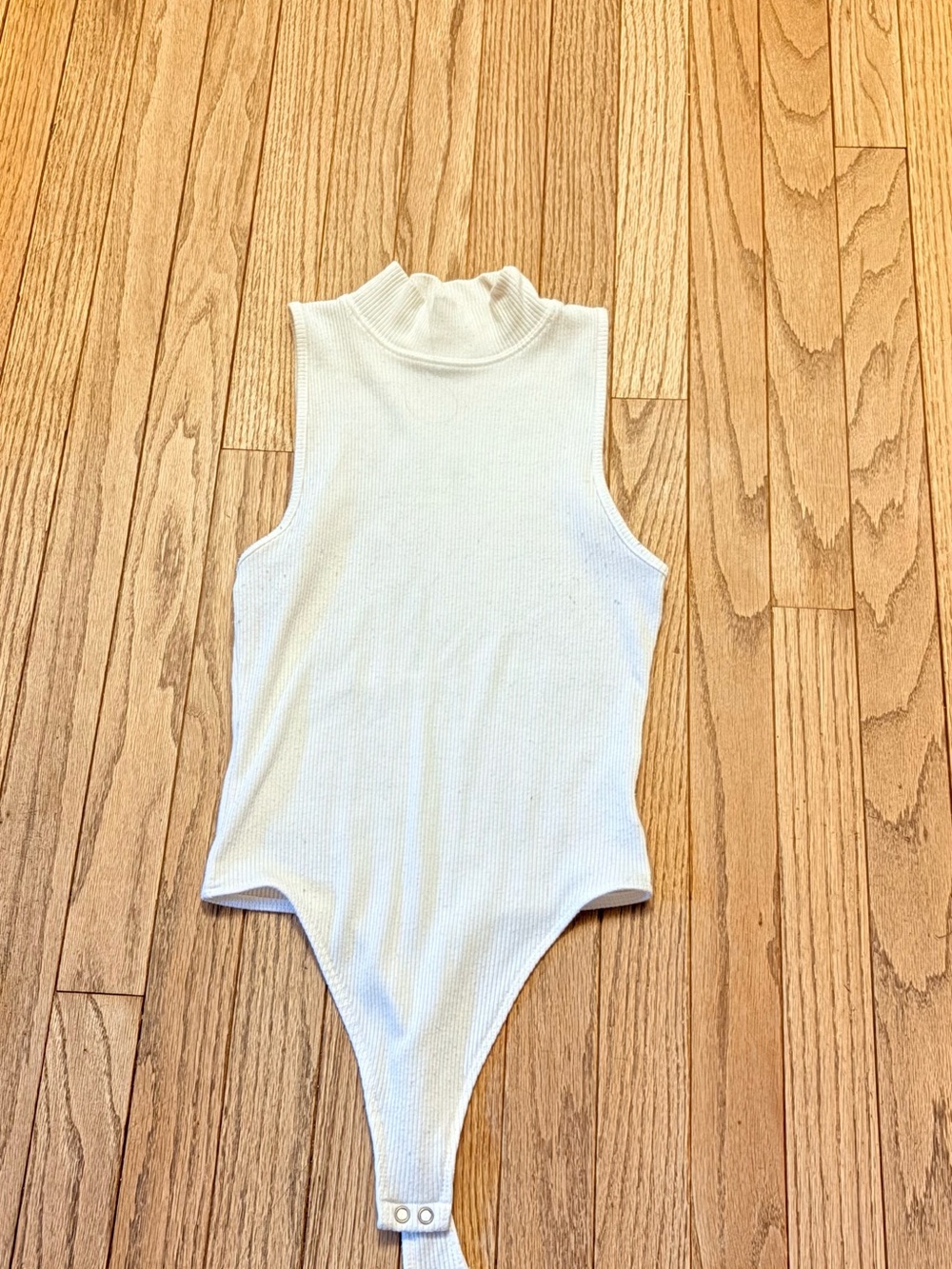 Sleeveless Turtleneck Bodysuit - White